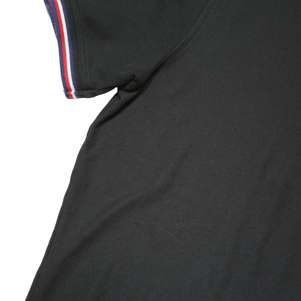TOMMY HILFIGER Mens Black Polo Shirt 2XL Cotton Blend Classic Fit Short Sleeve