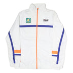 FILA Mens White Blue & Orange Tennis Jacket 2XL Polyester Zip Sports