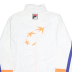 FILA Mens White Blue & Orange Tennis Jacket 2XL Polyester Zip Sports