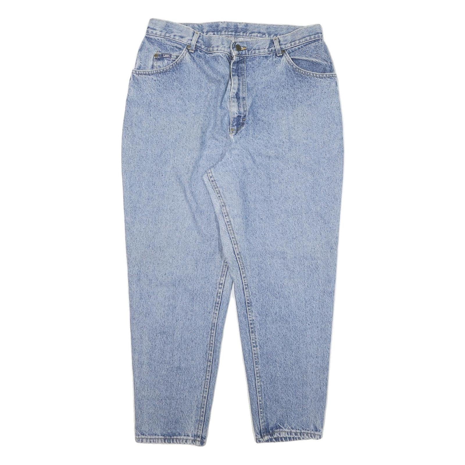 LEE Womens Jeans Blue Relaxed Tapered Denim Medium W34 L26 Zip Closure