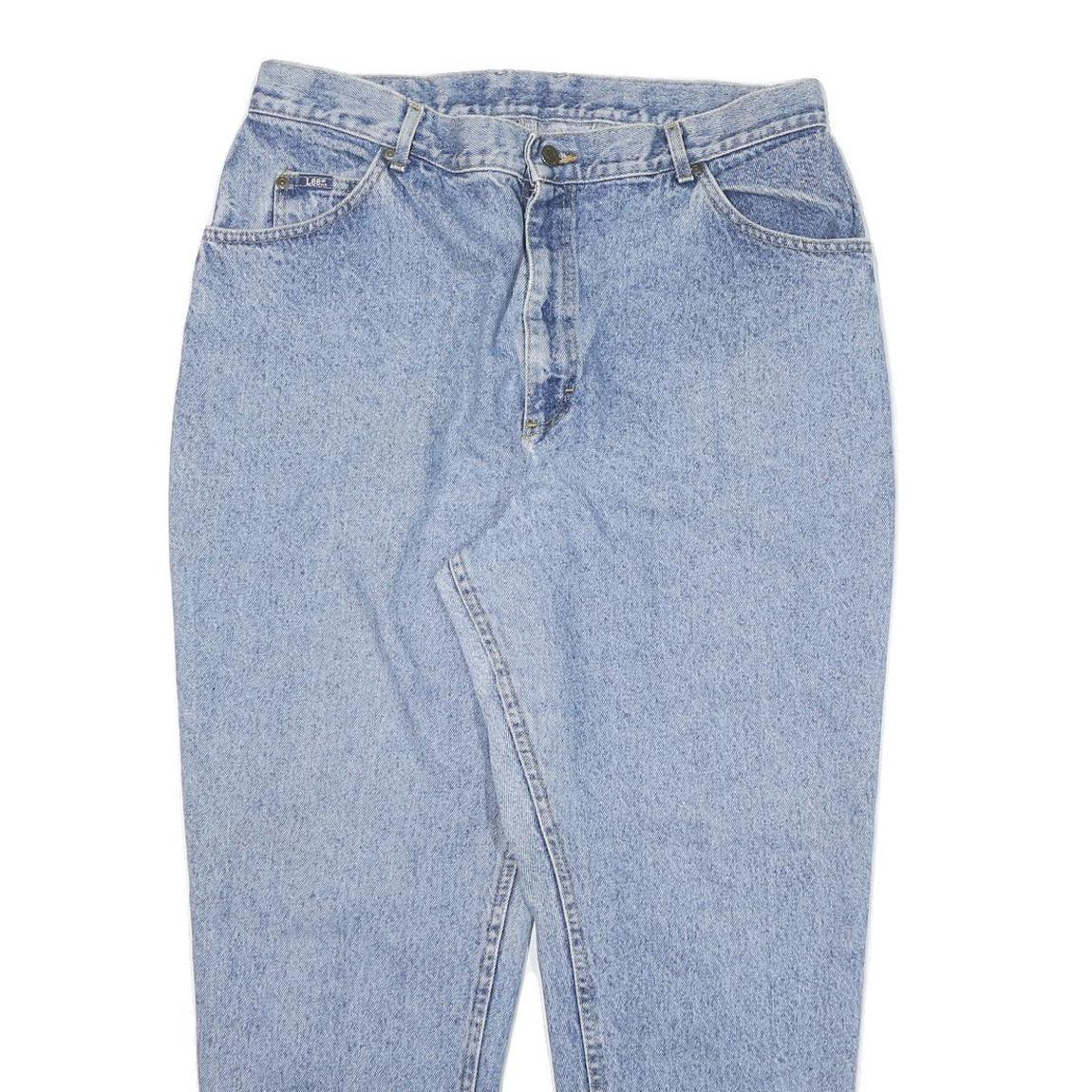 LEE Womens Jeans Blue Relaxed Tapered Denim Medium W34 L26 Zip Closure