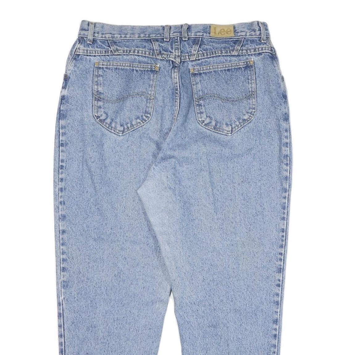 LEE Womens Jeans Blue Relaxed Tapered Denim Medium W34 L26 Zip Closure