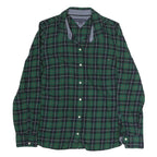 TOMMY HILFIGER Mens Green & Navy Check Shirt M Classic Button Shirt