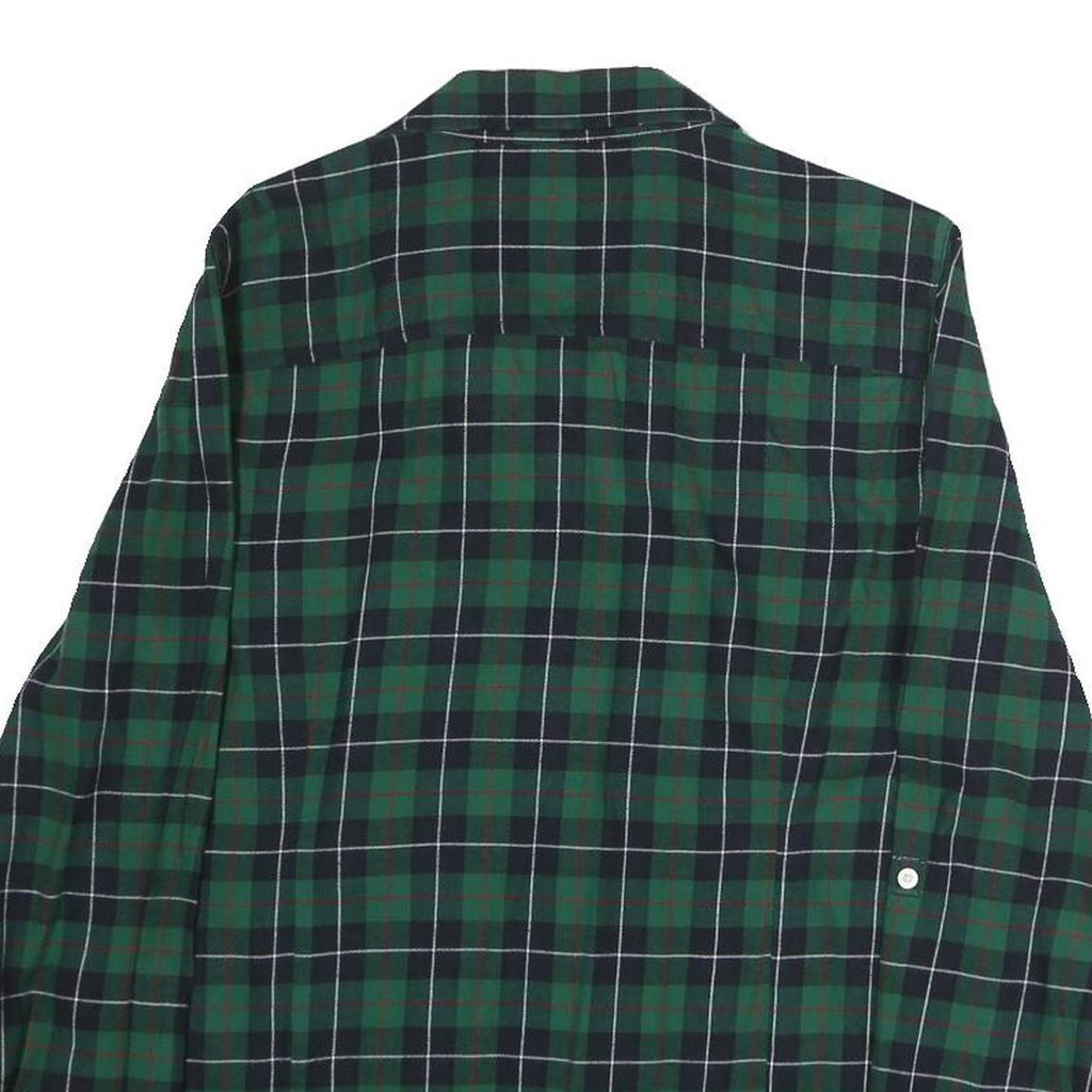 TOMMY HILFIGER Mens Green & Navy Check Shirt M Classic Button Shirt