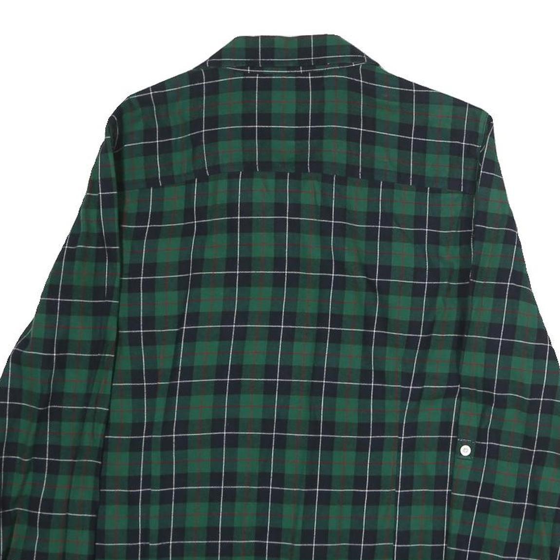 TOMMY HILFIGER Mens Green & Navy Check Shirt M Classic Button Shirt