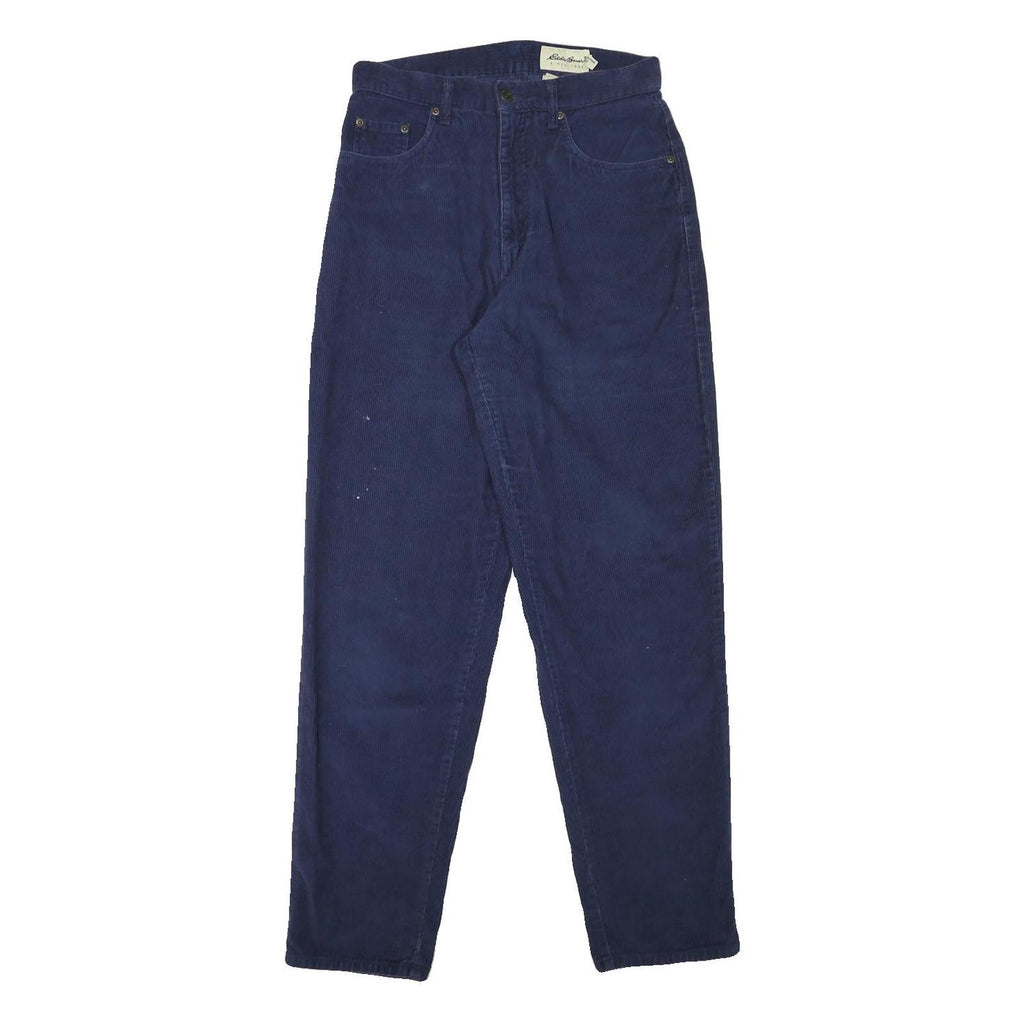 EDDIE BAUER Womens Slim Navy Blue Cotton Blend Slim Tapered Trousers W27 L30