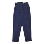 EDDIE BAUER Womens Slim Navy Blue Cotton Blend Slim Tapered Trousers W27 L30