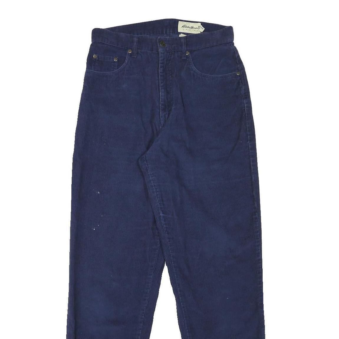 EDDIE BAUER Womens Slim Navy Blue Cotton Blend Slim Tapered Trousers W27 L30