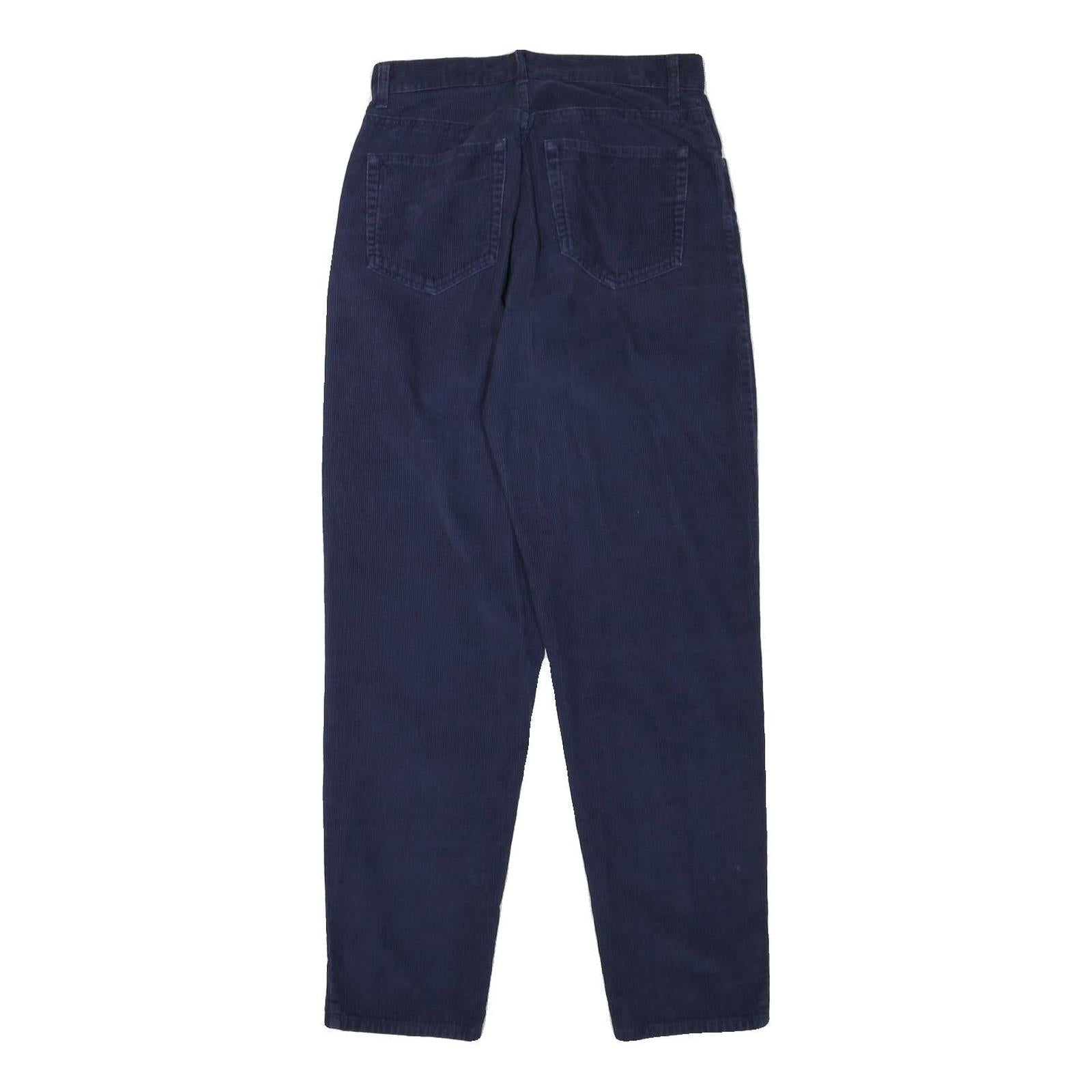 EDDIE BAUER Womens Slim Navy Blue Cotton Blend Slim Tapered Trousers W27 L30
