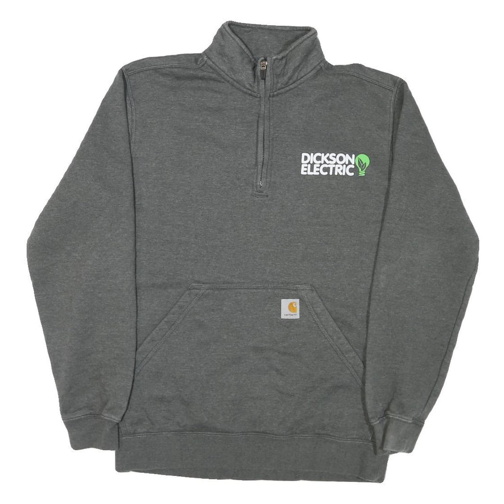 CARHARTT Mens Grey Dickson Electric 1/4 Zip S Cotton Blend Sweatshirt Workwear