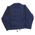 CB Womens Blue Full Zip Jumper Round Neck Basic Knit Plain M Casual Warm Fleece