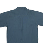 BUGLE BOY Mens Blue Cotton Casual Shirt L Button Pocket Embroidered Crest