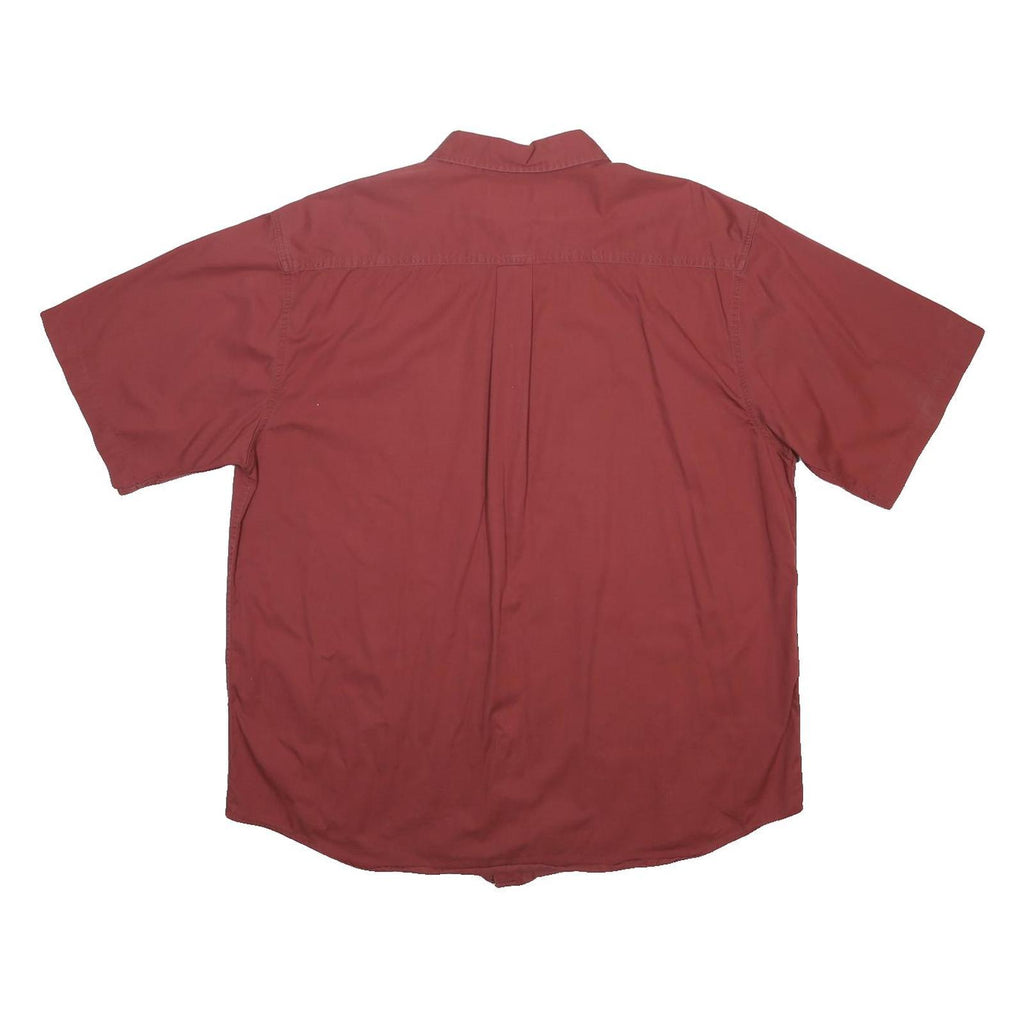 CARHARTT Mens Red Cotton Blend Short Sleeve Shirt XL Button Pocket Casual