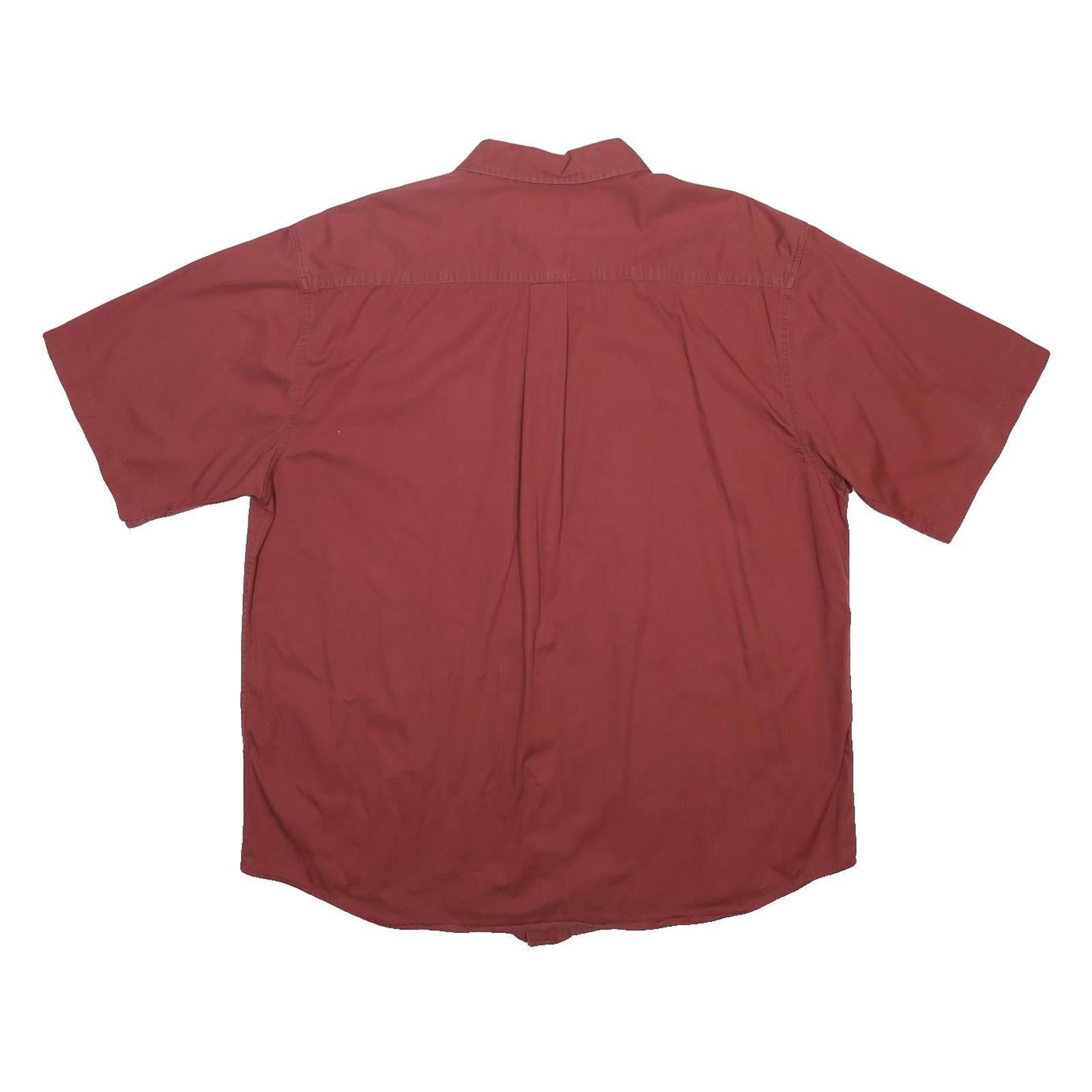 CARHARTT Mens Red Cotton Blend Short Sleeve Shirt XL Button Pocket Casual