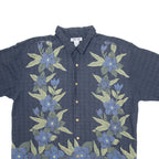 CHEROKEE Mens Hawaiian Shirt Blue Floral XL