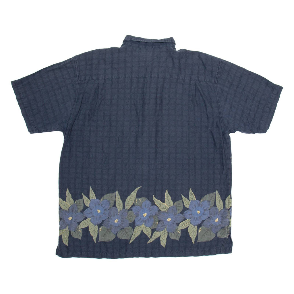 CHEROKEE Mens Hawaiian Shirt Blue Floral XL