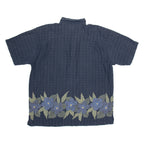 CHEROKEE Mens Hawaiian Shirt Blue Floral XL