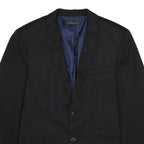 ZARA MAN Mens Black Jacket M Cotton Blend Classic Button Closure Plain Smart