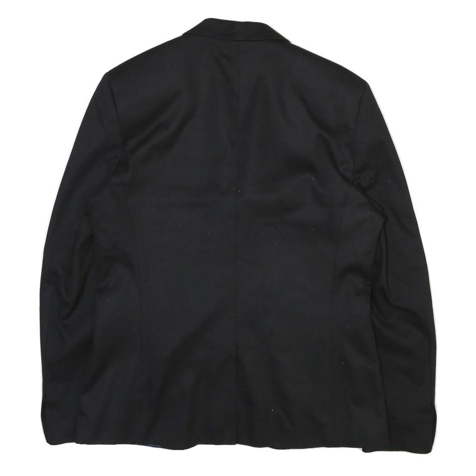 ZARA MAN Mens Black Jacket M Cotton Blend Classic Button Closure Plain Smart