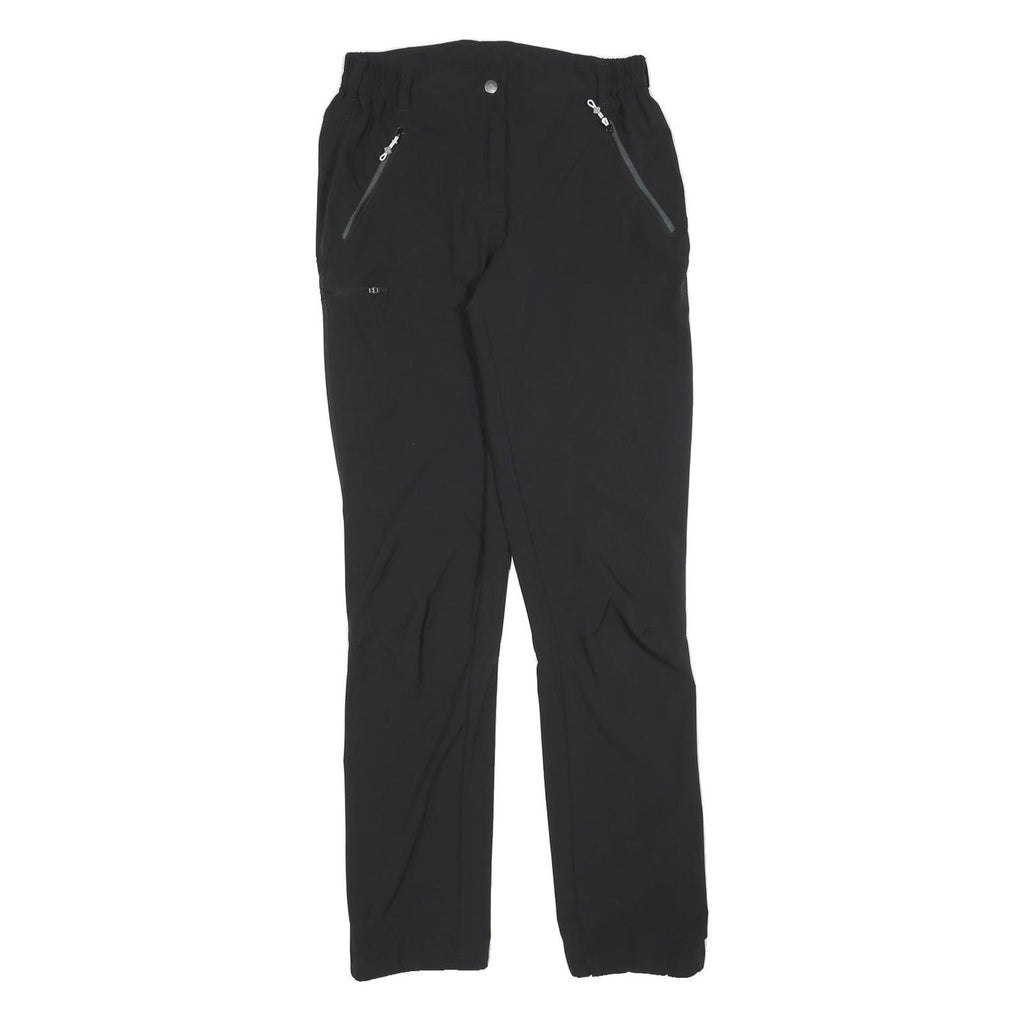 REGATTA Womens Black Slim Zip Polyester Blend Trousers W26 L32 Lightweight