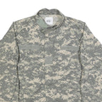 GOLDEN MFG. CO. Mens Grey Camouflage Military Cotton Blend Jacket L Zip