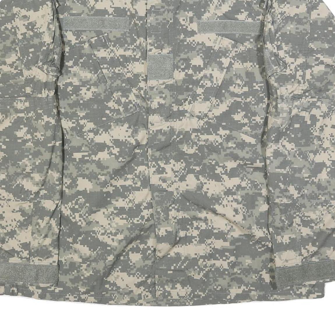 GOLDEN MFG. CO. Mens Grey Camouflage Military Cotton Blend Jacket L Zip