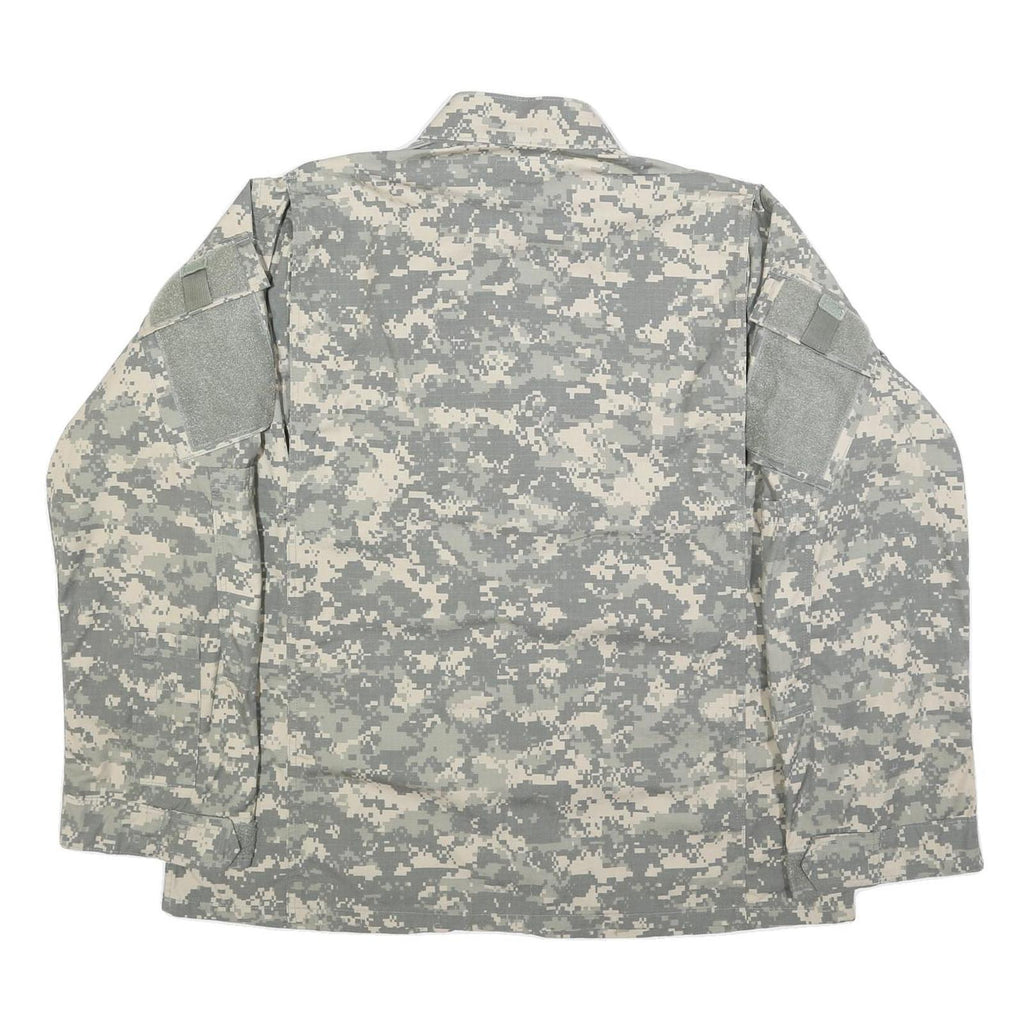 GOLDEN MFG. CO. Mens Grey Camouflage Military Cotton Blend Jacket L Zip