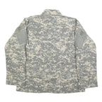 GOLDEN MFG. CO. Mens Grey Camouflage Military Cotton Blend Jacket L Zip