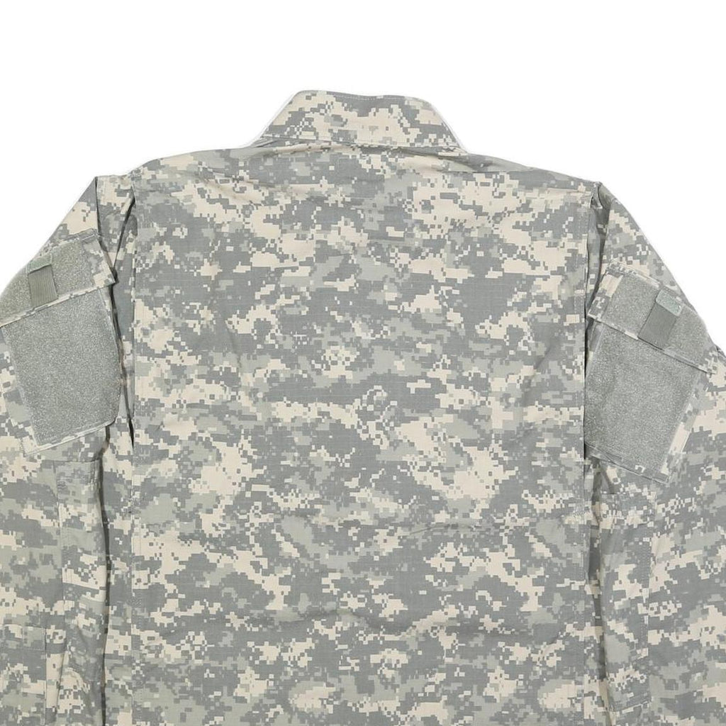 GOLDEN MFG. CO. Mens Grey Camouflage Military Cotton Blend Jacket L Zip