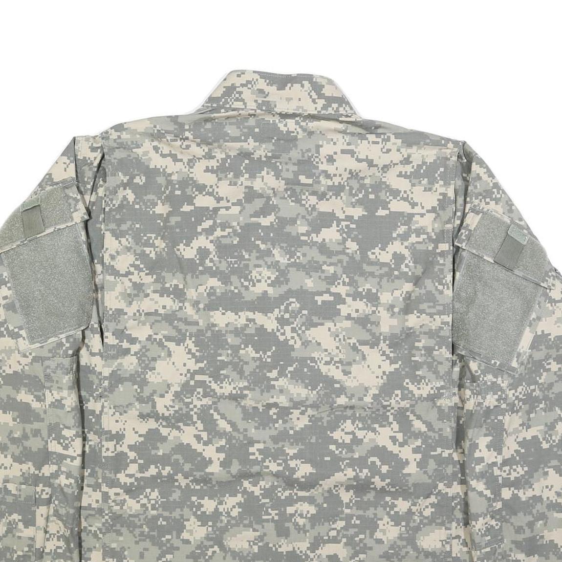 GOLDEN MFG. CO. Mens Grey Camouflage Military Cotton Blend Jacket L Zip