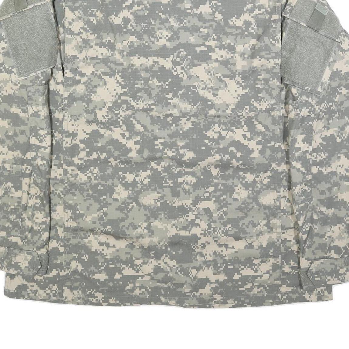 GOLDEN MFG. CO. Mens Grey Camouflage Military Cotton Blend Jacket L Zip