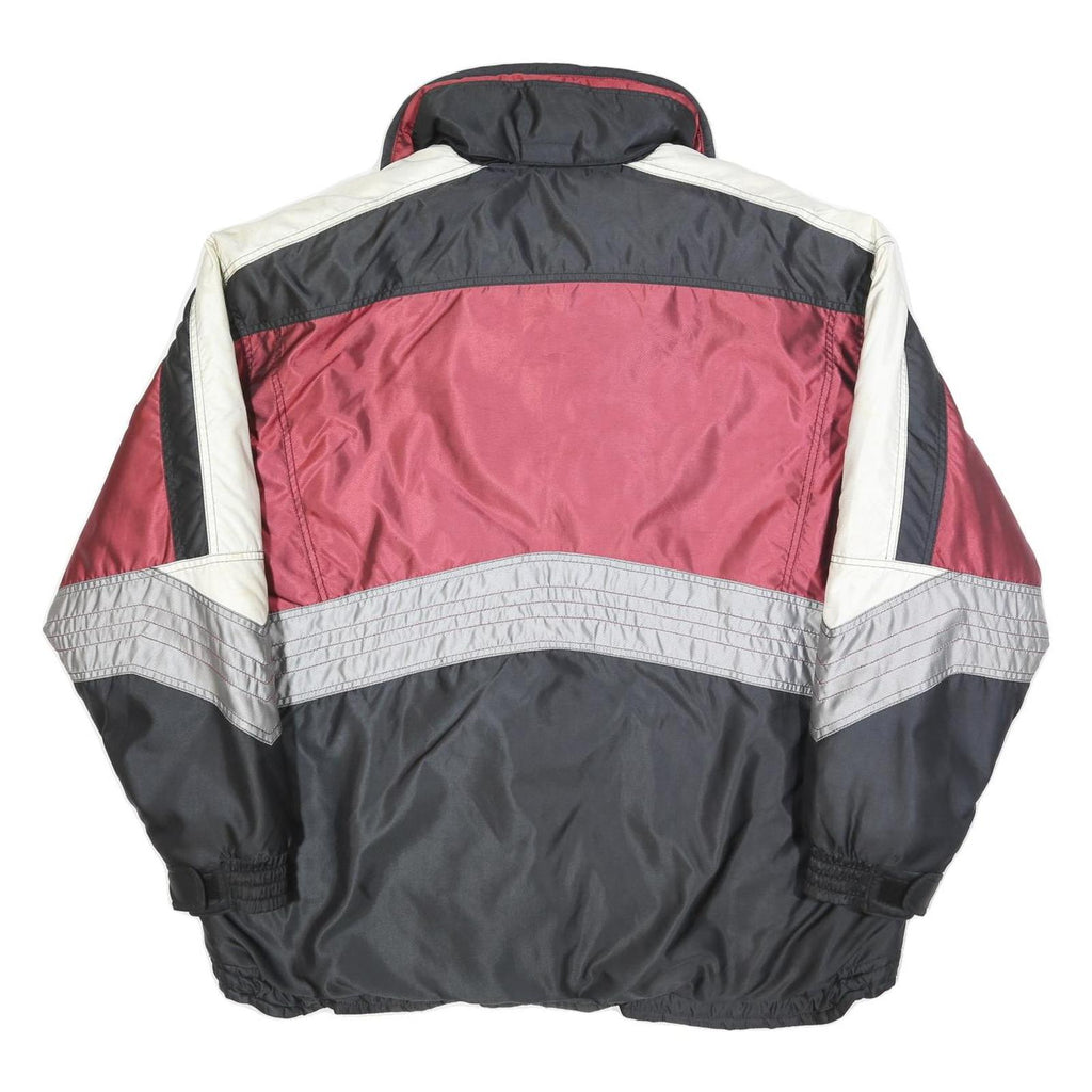 ENERGY Mens Red Black & White Zip-Up Classic Jacket XL Polyester Colourblock