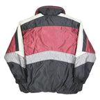 ENERGY Mens Red Black & White Zip-Up Classic Jacket XL Polyester Colourblock