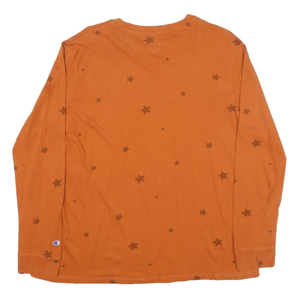 CHAMPION Mens Orange Longhorns Graphic T-Shirt XL Long Sleeve Crew Neck Stars