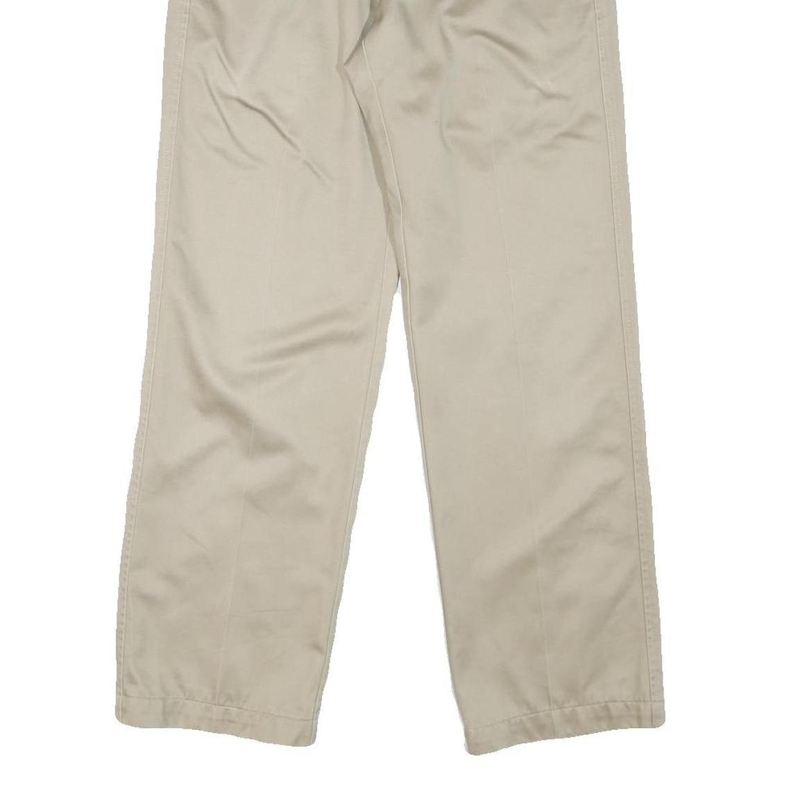 DOCKERS Mens Cotton Blend Beige Regular Straight Trousers W30 L29 Casual Smart