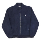 FILA Womens Navy Blue Classic Polyester Zip Up Fleece Jacket XL Casual Outerwear