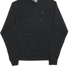 CHAMPION Mens Black Hoodie S Cotton Blend Pullover Lightweight Drawstring