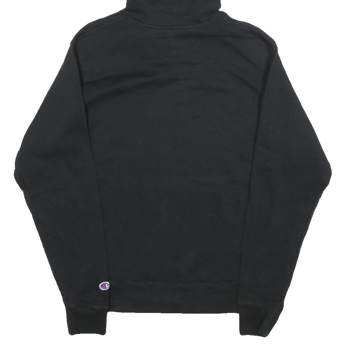 CHAMPION Mens Black Hoodie S Cotton Blend Pullover Lightweight Drawstring