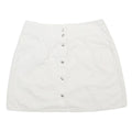 BENETTON Womens White Cotton Mini Skirt Button Front Casual Summer