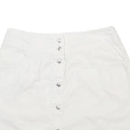 BENETTON Womens White Cotton Mini Skirt Button Front Casual Summer