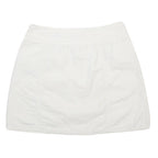 BENETTON Womens White Cotton Mini Skirt Button Front Casual Summer