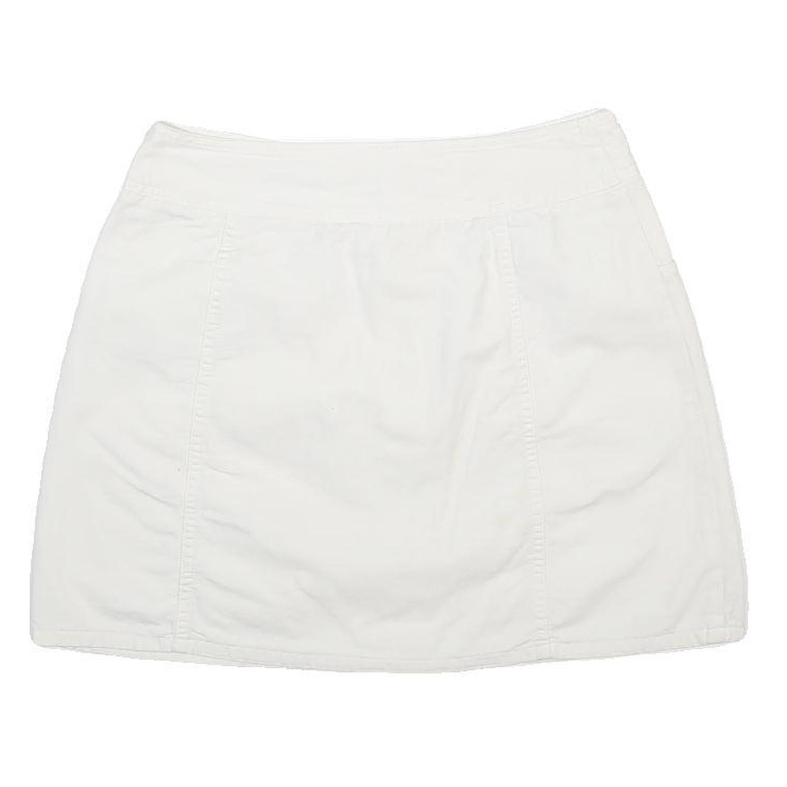 BENETTON Womens White Cotton Mini Skirt Button Front Casual Summer