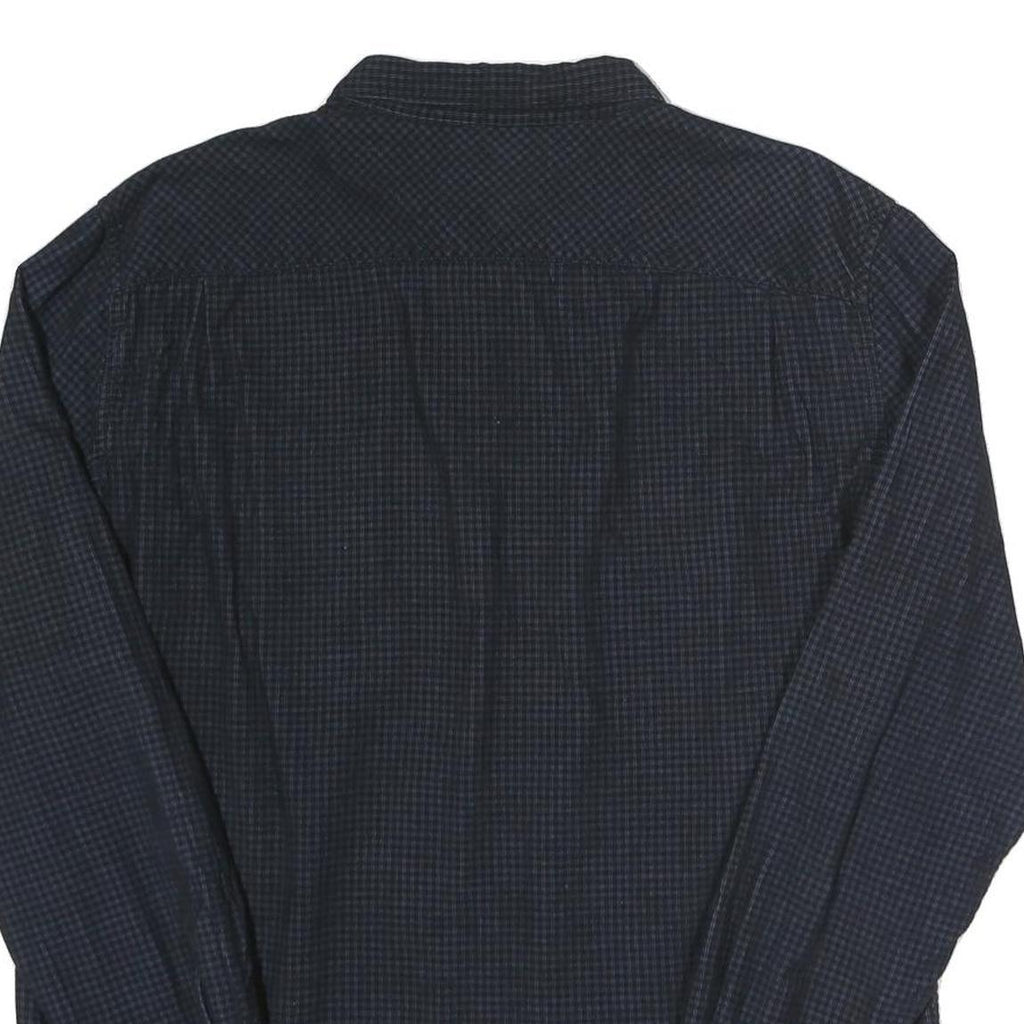 FRENCH CONNECTION Mens Navy Blue Check Shirt L Cotton Long Sleeve Casual Twill