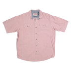 WRANGLER Mens Pink Cotton Blend Short Sleeve Shirt M Button Front Casual
