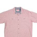 WRANGLER Mens Pink Cotton Blend Short Sleeve Shirt M Button Front Casual