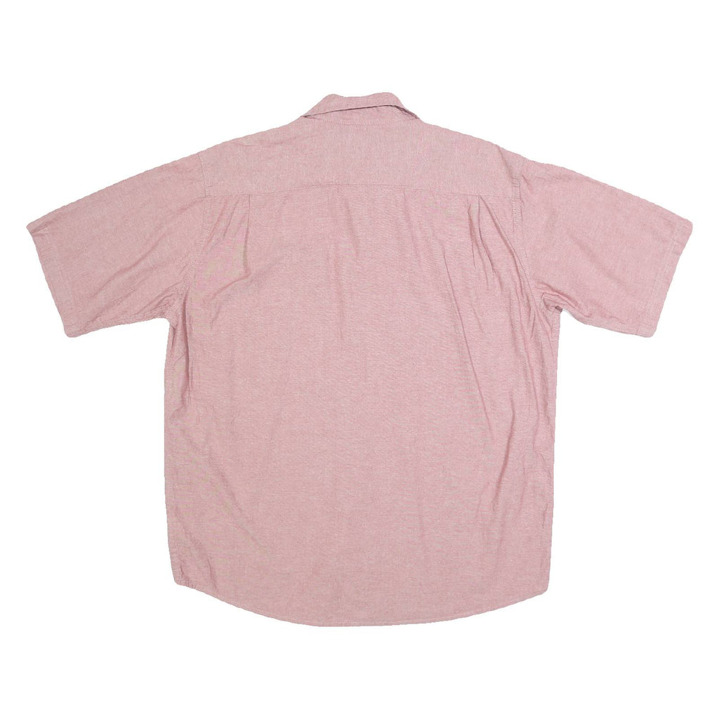 WRANGLER Mens Pink Cotton Blend Short Sleeve Shirt M Button Front Casual