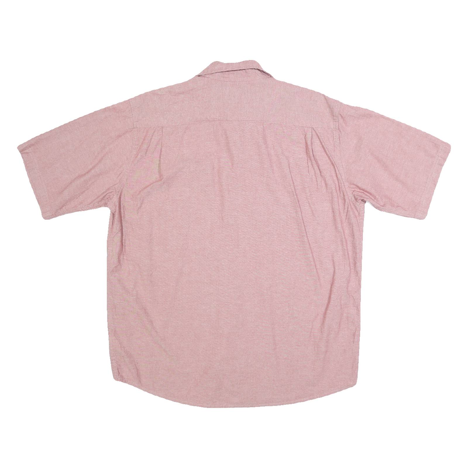 WRANGLER Mens Pink Cotton Blend Short Sleeve Shirt M Button Front Casual