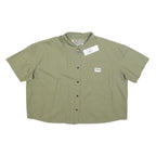 TIMBERLAND Womens Green Short Sleeve Cotton Blend Shirt XL Casual Summer