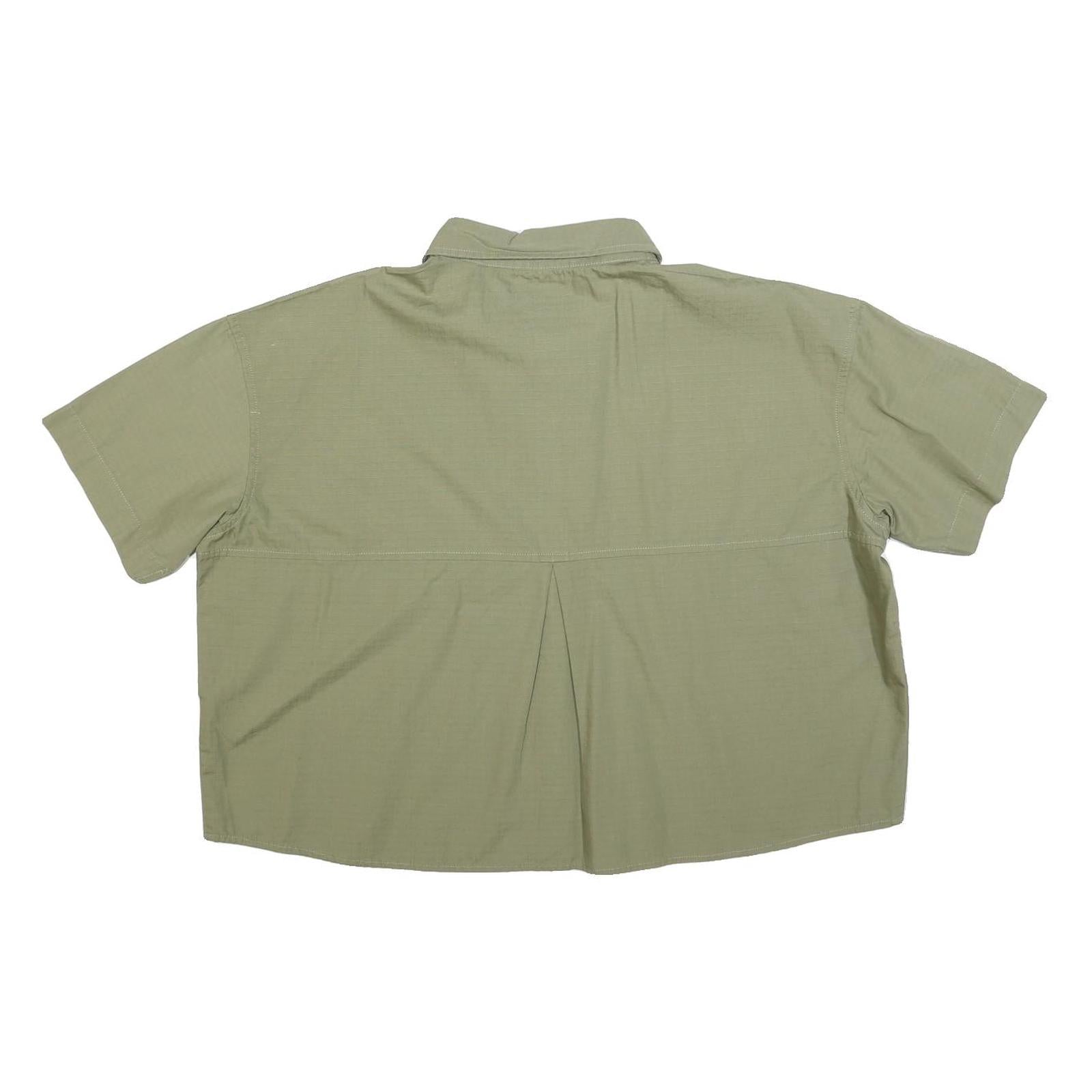 TIMBERLAND Womens Green Short Sleeve Cotton Blend Shirt XL Casual Summer