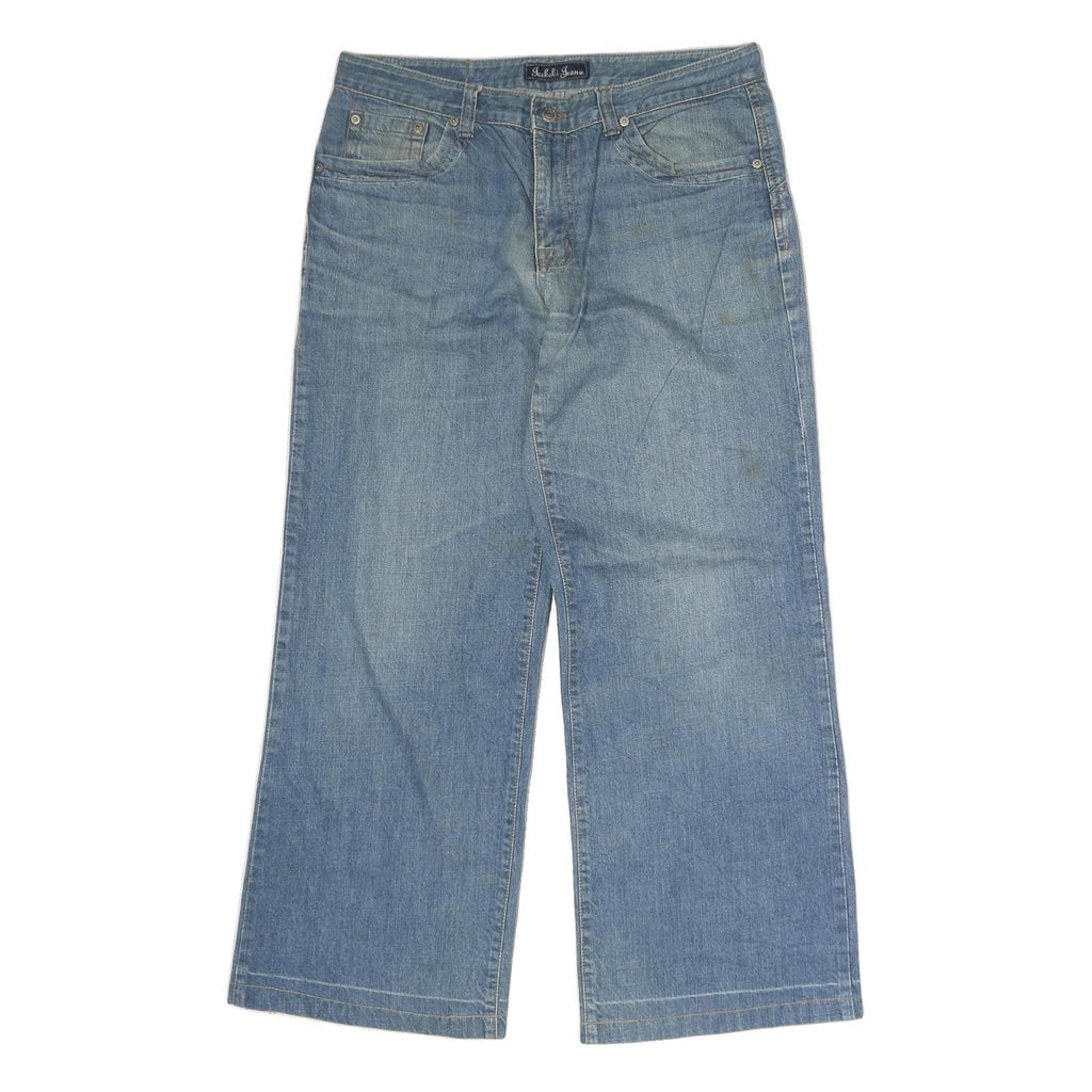 ICEKEKI JEAN Mens Jeans Blue Regular Wide-Leg Denim Medium W32 L27 Classic